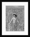 Girl Standing in Wheat Field by Anonymous