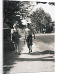 Boy and Girl Walking to School by Anonymous