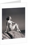 Young Woman in Swimsuit Seated on Rock by Anonymous