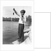 Boy Holding a Small Fish by Anonymous