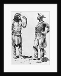Illustration of Native American Communicating in Sign Language to Black Cavalryman by Frederic Remington
