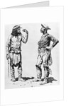 Illustration of Native American Communicating in Sign Language to Black Cavalryman by Frederic Remington