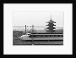 Bullet Train Running Past Pagodas by Anonymous