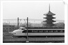 Bullet Train Running Past Pagodas by Anonymous