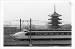 Bullet Train Running Past Pagodas by Anonymous