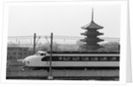 Bullet Train Running Past Pagodas by Anonymous