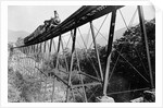 Train Crossing Railroad Trestle by Anonymous