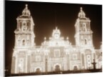 Mexican Temple Lighted For Celebration by Anonymous