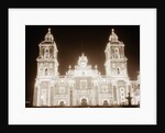 Mexican Temple Lighted For Celebration by Anonymous