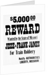 Five Thousand Dollar Reward Sign For Jesse and Frank James by Anonymous