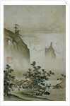 View of a Small Village from Eight Views of the Xiao and Xiang Rivers by Shokei