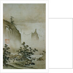 View of a Small Village from Eight Views of the Xiao and Xiang Rivers by Shokei