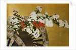 Detail of Flower Carts Edo Period Screen by Anonymous