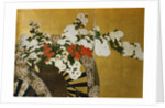 Detail of Flower Carts Edo Period Screen by Anonymous