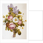 Illustration Depicting a Bouquet of Roses and Lilacs by Anonymous