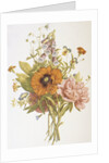Illustration Depicting a Bouquet of Poppies, Carnations and Foxglove by Anonymous