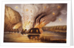 Lithograph Depicting the Destruction of the James River Fleet by Anonymous