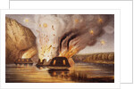 Lithograph Depicting the Destruction of the James River Fleet by Anonymous