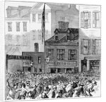 Tammany Riots Outside Hibernian Hall Newspaper Illustration by Anonymous