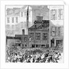 Tammany Riots Outside Hibernian Hall Newspaper Illustration by Anonymous