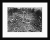 Massive Crowd Attending Rally Under Statue with Peron Inscription by Anonymous