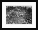 Massive Crowd Attending Rally Under Statue with Peron Inscription by Anonymous