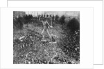 Massive Crowd Attending Rally Under Statue with Peron Inscription by Anonymous
