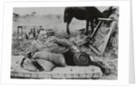 British Official Cecil Rhodes Lying on Mattress Outdoors by Anonymous