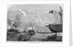 Laying the Cable in Mid Ocean Illustration by Anonymous