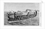 A New Zealand War Canoe Race Illustration by Anonymous