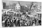 The March of Modern Improvement - Destruction of old Building in Upper New York Illustration by Anonymous