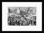 The March of Modern Improvement - Destruction of old Building in Upper New York Illustration by Anonymous