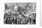 The March of Modern Improvement - Destruction of old Building in Upper New York Illustration by Anonymous