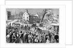 The March of Modern Improvement - Destruction of old Building in Upper New York Illustration by Anonymous