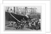 Scene on a New York dock - stevedores unloading a ship by I. P. Pranishnikoff