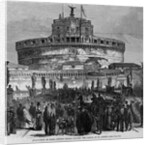 Evacuation of Rome - French troops leaving the castle of St. Angelo by Anonymous