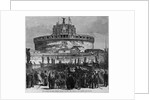 Evacuation of Rome - French troops leaving the castle of St. Angelo by Anonymous