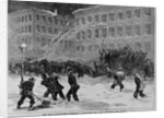 The great snow-storm - operating a snow-plow on a city railroad by Anonymous