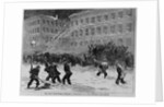 The great snow-storm - operating a snow-plow on a city railroad by Anonymous