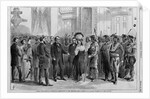 Indian delegations at Washington - presentation to the president. From a photograph by A. Gardner