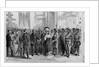 Indian delegations at Washington - presentation to the president. From a photograph by A. Gardner