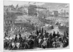 Coronation of Francis Joseph of Austria as King of Hungary - brandishing the sword by Anonymous