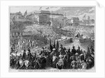 Coronation of Francis Joseph of Austria as King of Hungary - brandishing the sword by Anonymous