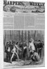 Page with text and diagram. Whipping a negro girl in North Carolina by "unconstructed" Johnsonians by Anonymous