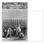 Page with text and diagram. Whipping a negro girl in North Carolina by "unconstructed" Johnsonians by Anonymous