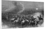 A drove of Texas cattle crossing a stream by A. R. Waud
