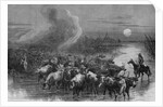 A drove of Texas cattle crossing a stream by A. R. Waud