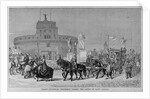 Grand pontifical procession passing the castle of Saint Angelo by Anonymous
