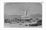 Blowling up Blossom Rock, San Francisco Harbor. From a sketch by L. R. Townsend by Anonymous