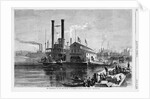 The Wharf Boat on the Ohio River, at Cincinnati by Anonymous